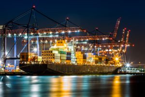 Container Ship at Night